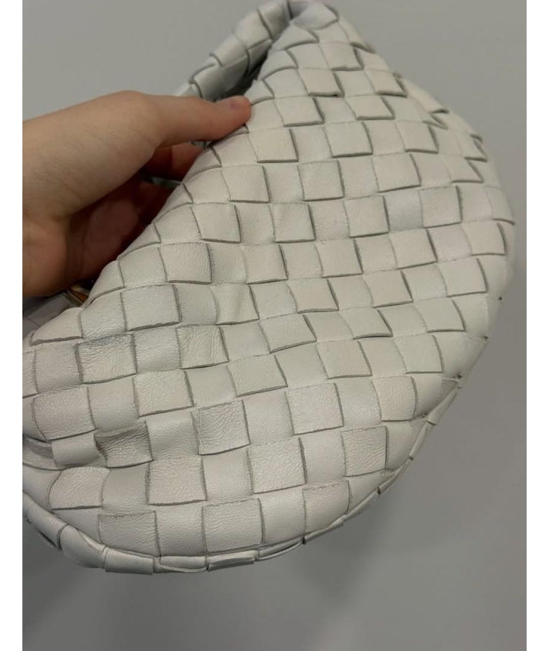BOTTEGA VENETA Белая кожаная сумка с короткими ручками, фото 5