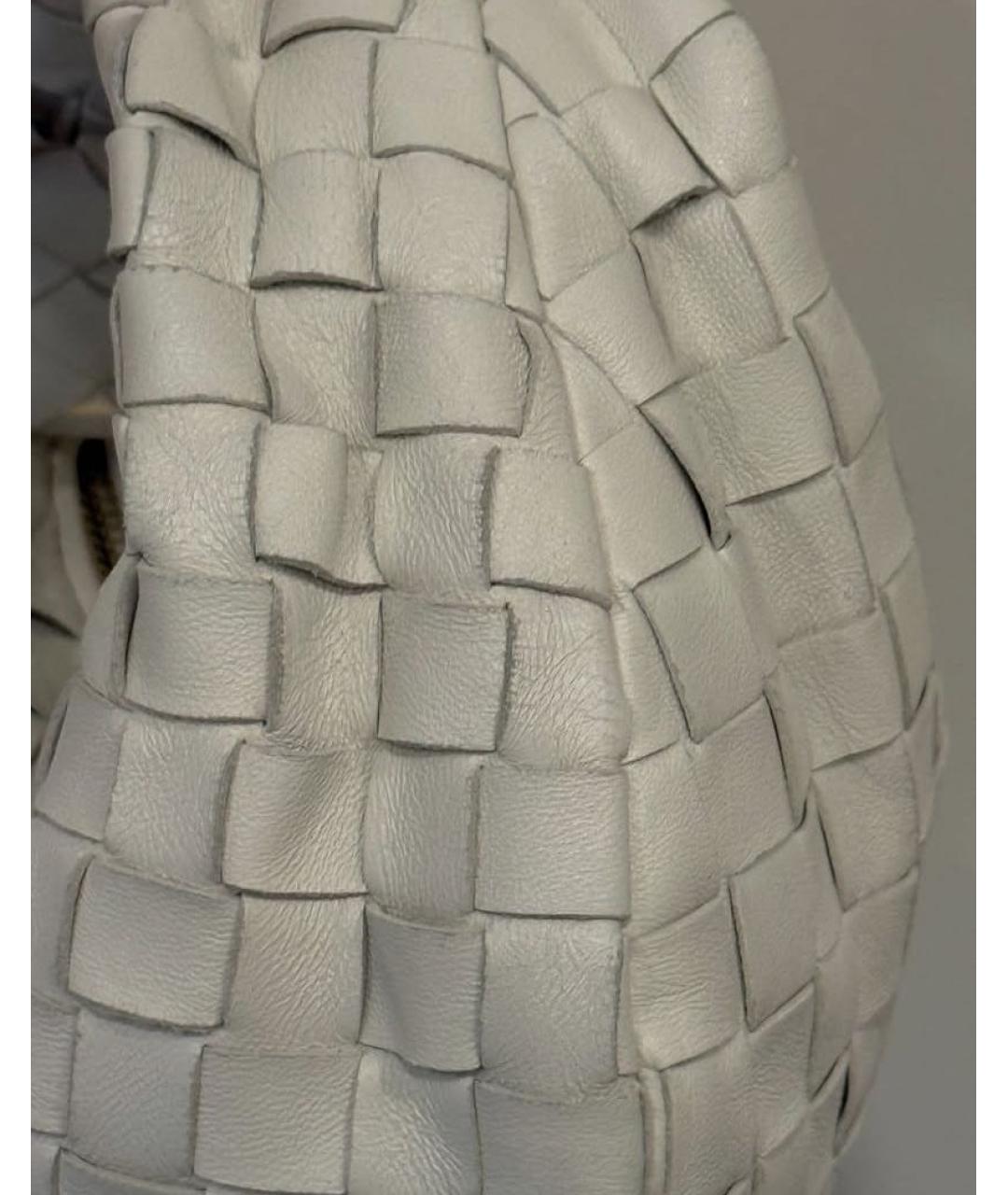 BOTTEGA VENETA Белая кожаная сумка с короткими ручками, фото 8