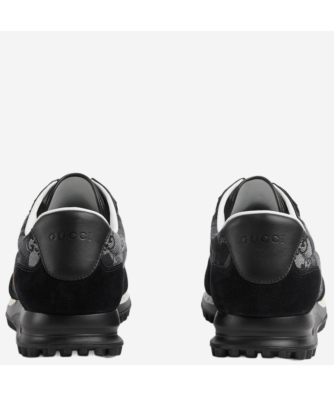 GUCCI Черные текстильные низкие кроссовки / кеды, фото 3