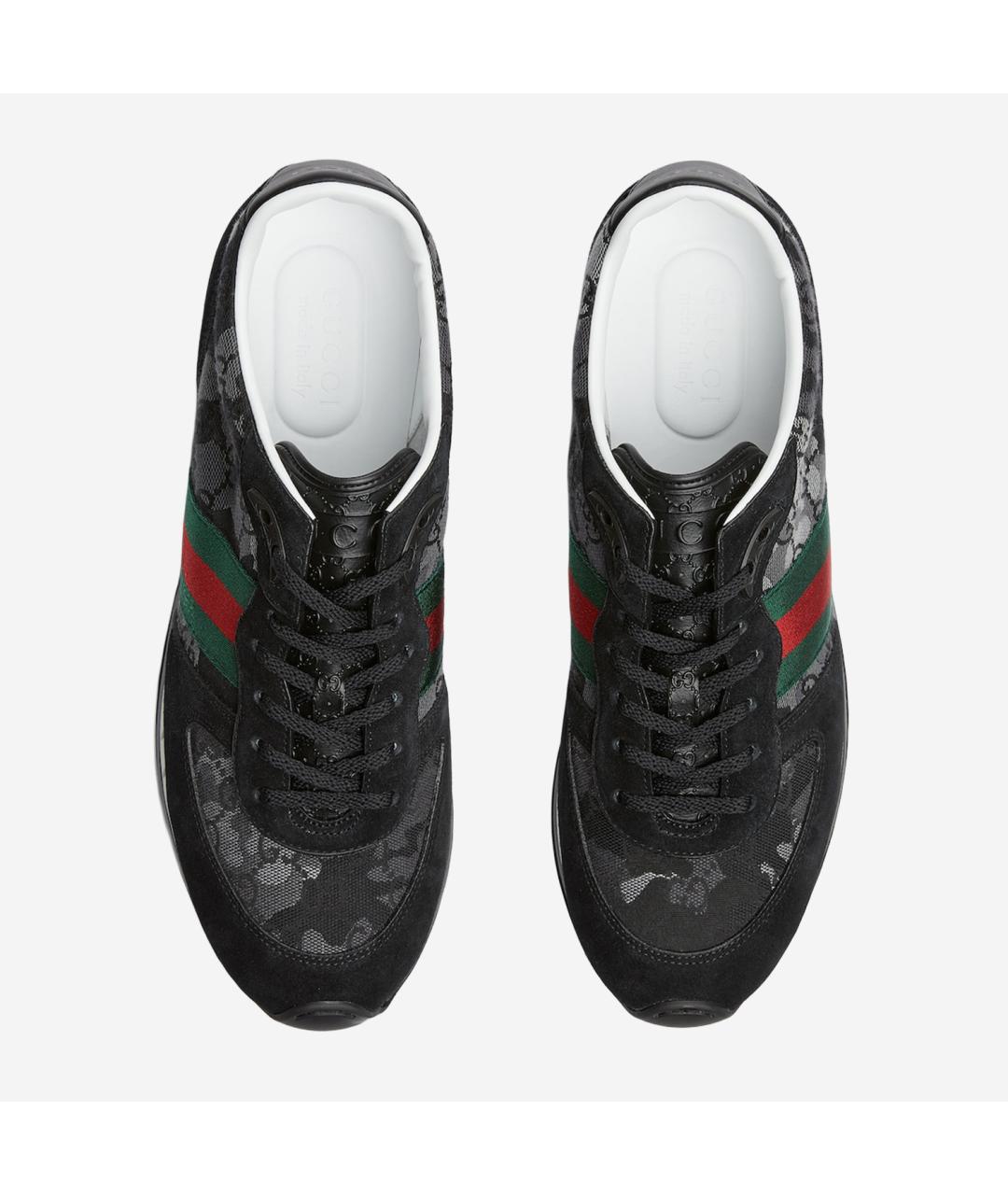 GUCCI Черные текстильные низкие кроссовки / кеды, фото 4