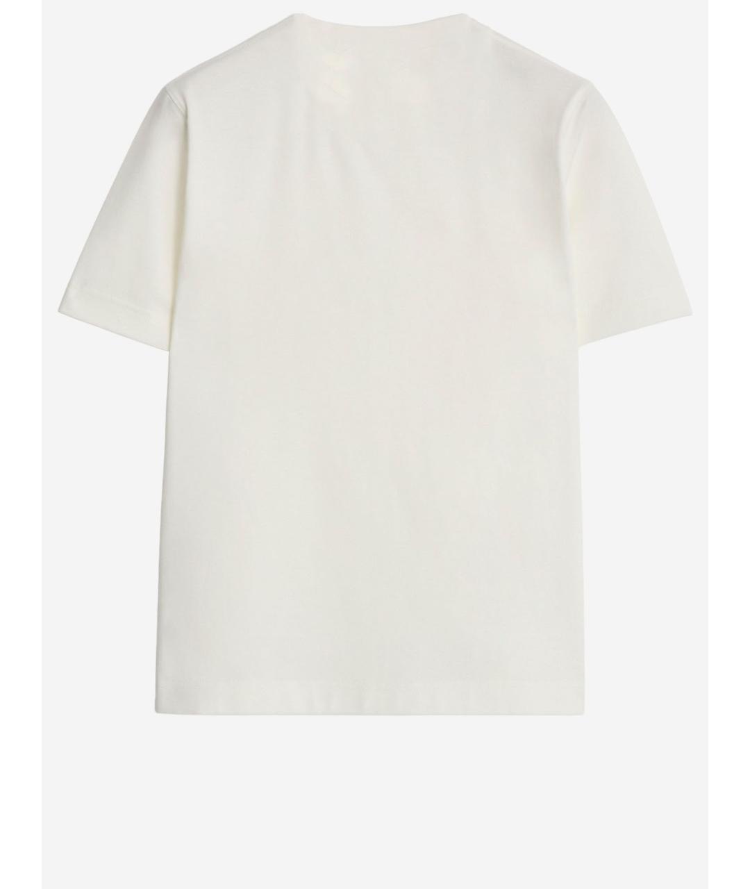 BURBERRY Белая хлопковая футболка, фото 2