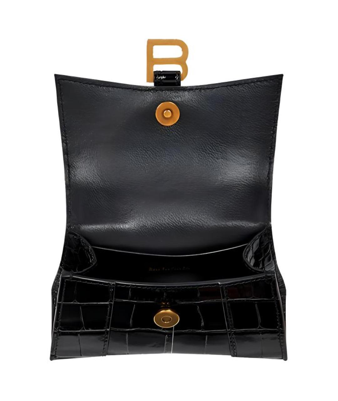 BALENCIAGA Черная кожаная сумка через плечо, фото 5