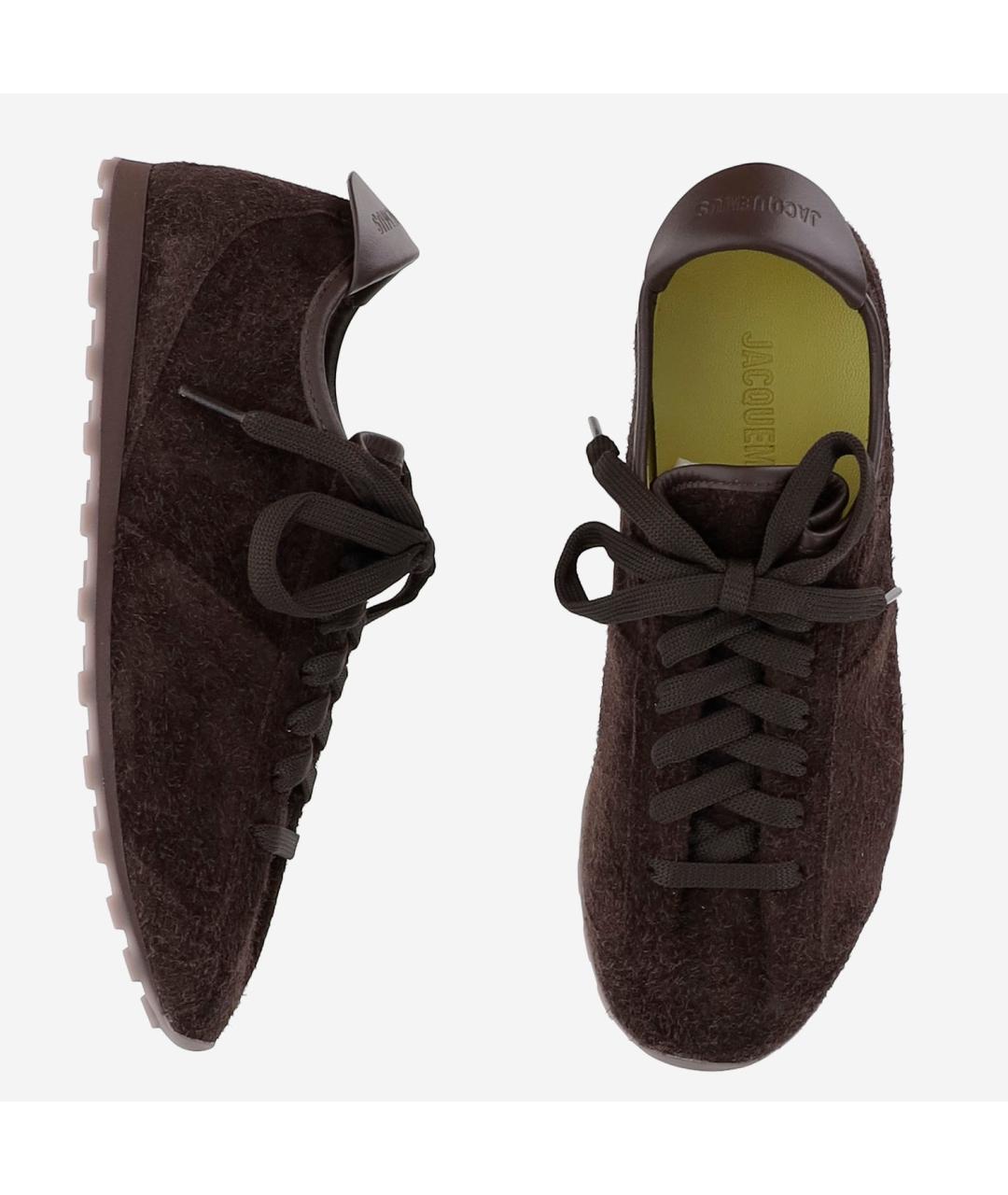 JACQUEMUS Коричневые замшевые кроссовки, фото 4