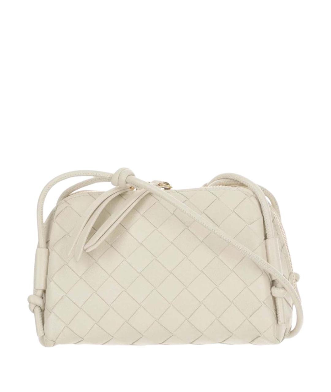 BOTTEGA VENETA Белая кожаная сумка через плечо, фото 1