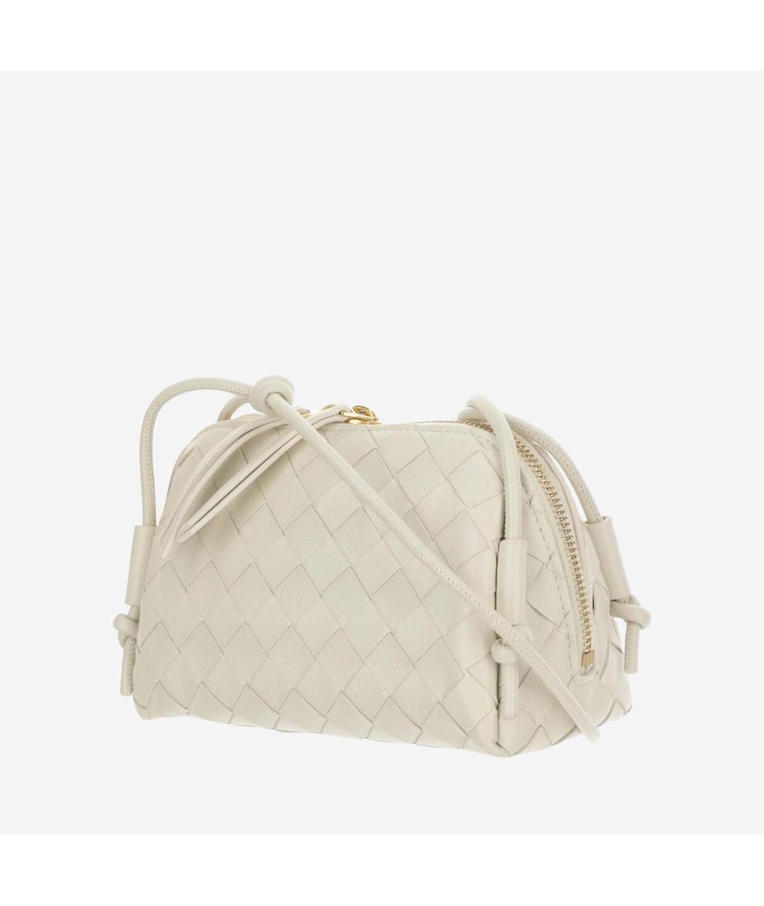 BOTTEGA VENETA Белая кожаная сумка через плечо, фото 2