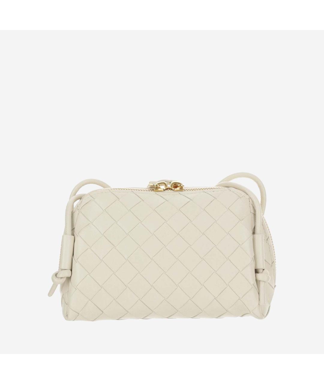 BOTTEGA VENETA Белая кожаная сумка через плечо, фото 3