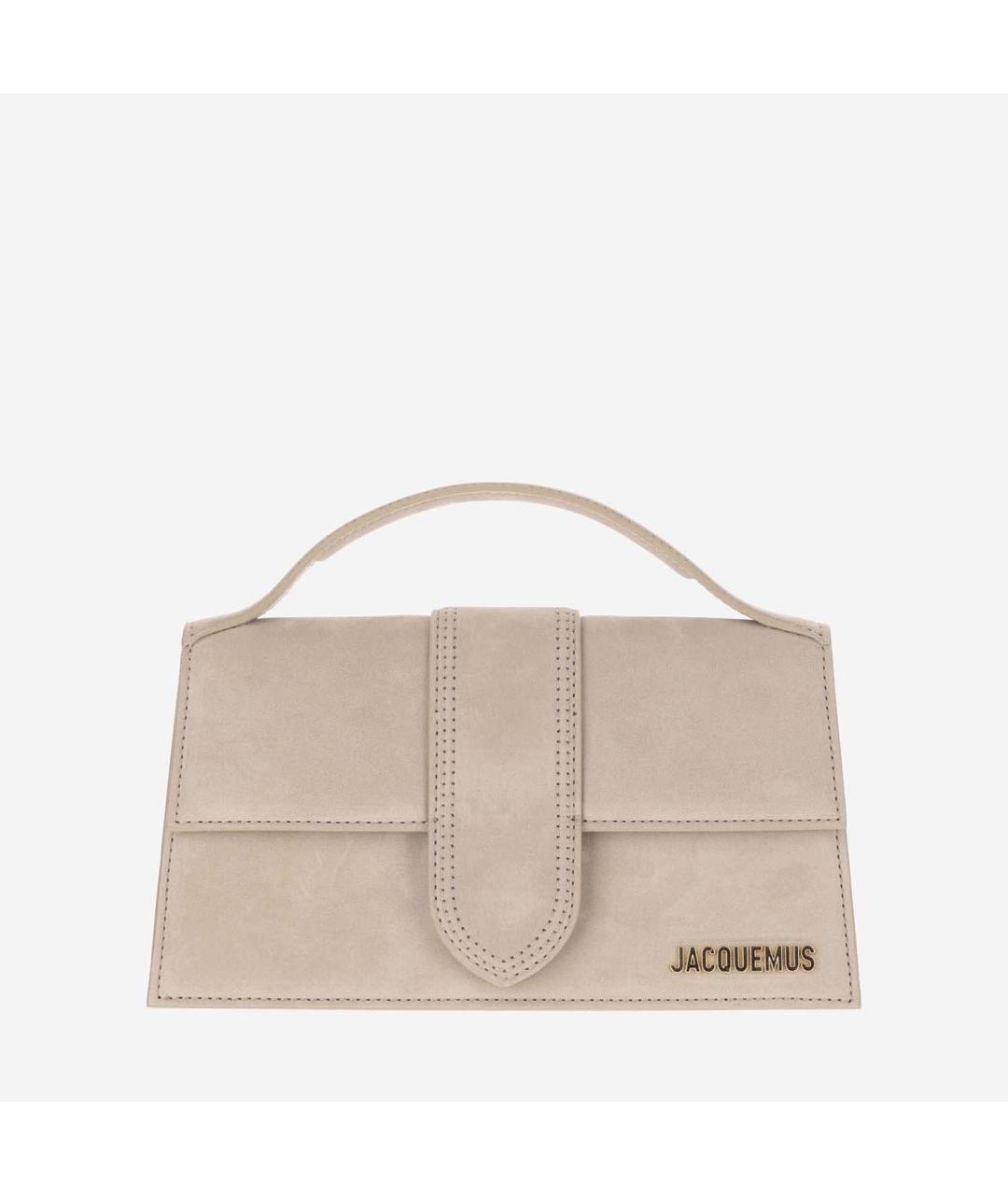 JACQUEMUS Бежевая кожаная сумка тоут, фото 6