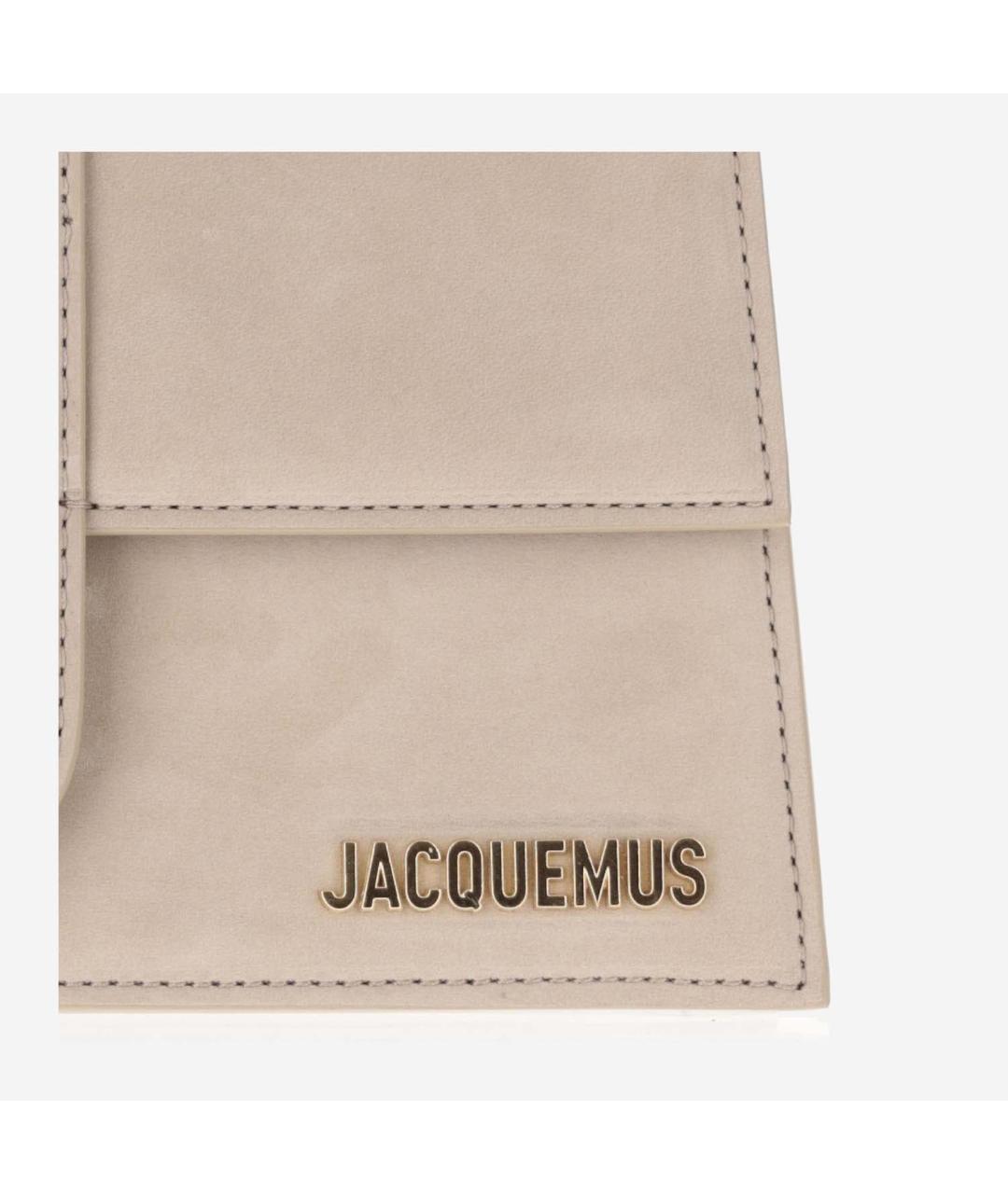 JACQUEMUS Бежевая кожаная сумка тоут, фото 4