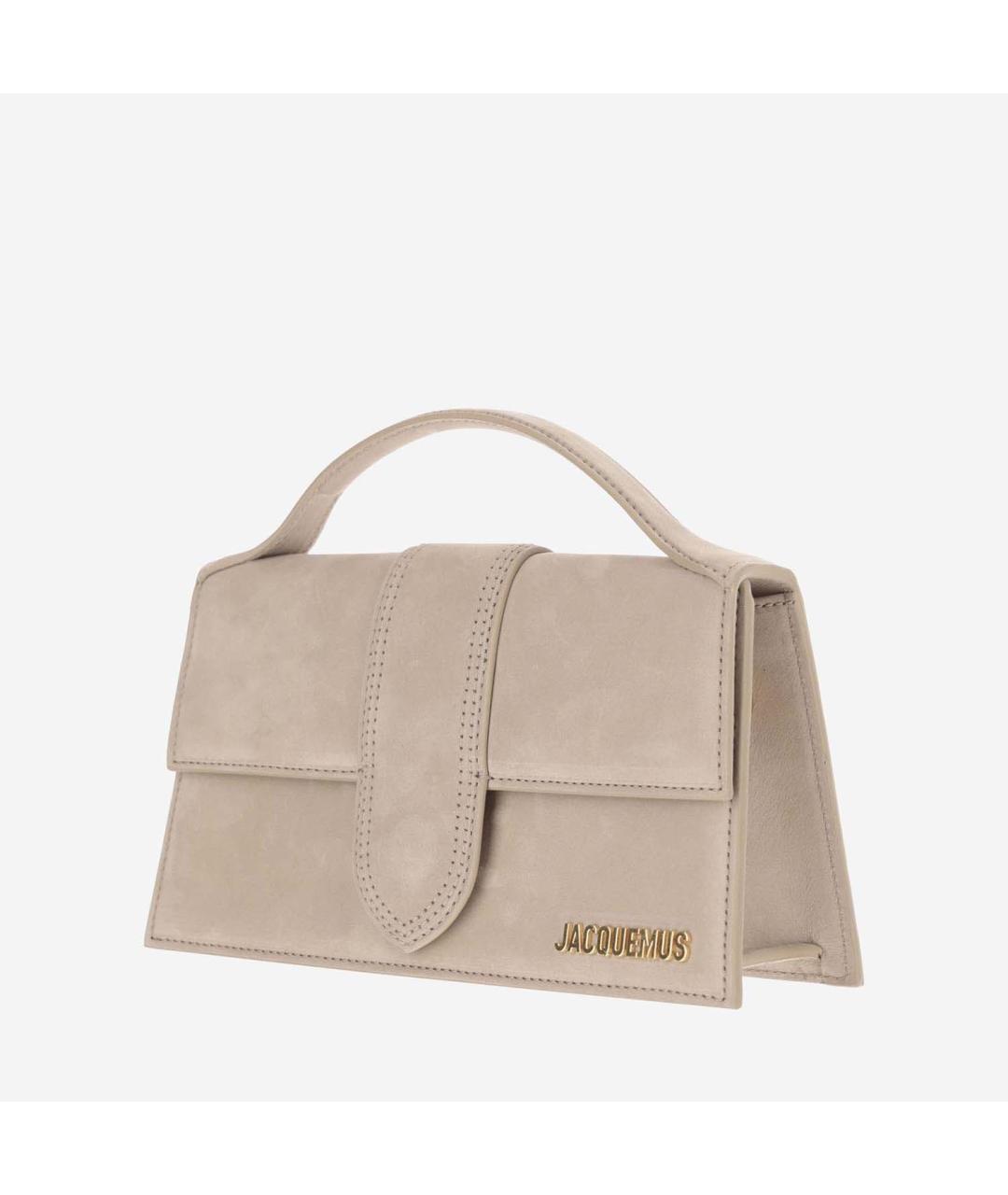 JACQUEMUS Бежевая кожаная сумка тоут, фото 2