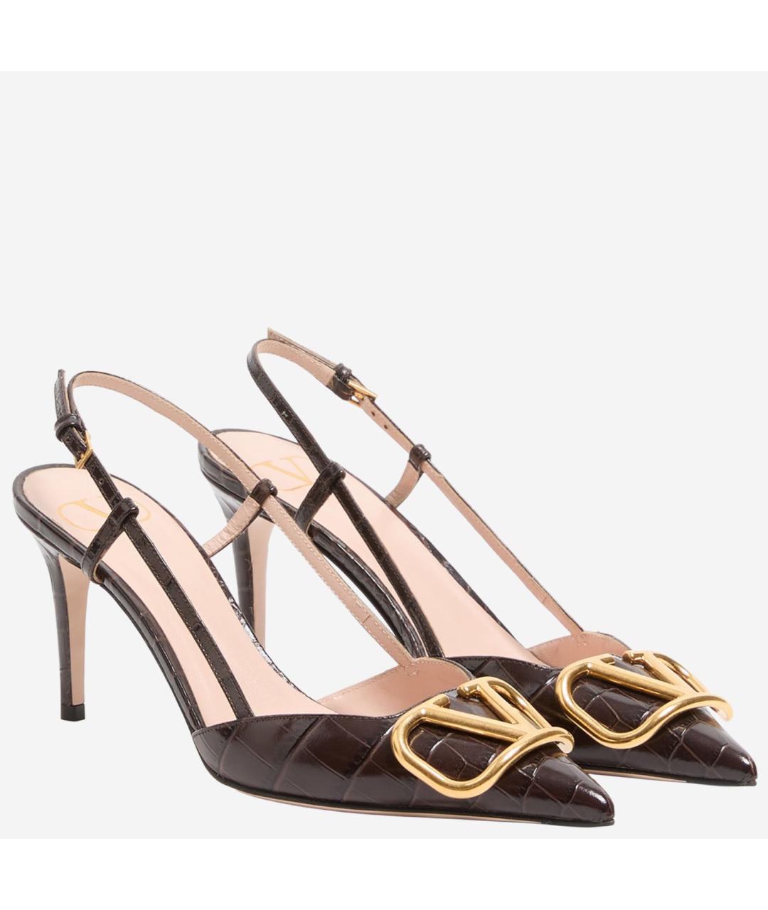 VALENTINO Коричневые кожаные туфли, фото 2