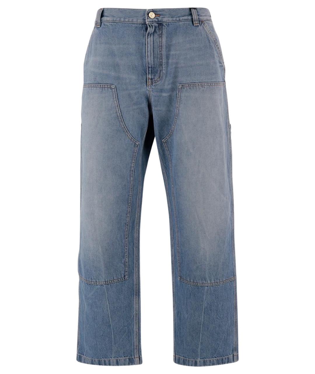 VERSACE Синие хлопковые прямые джинсы, фото 1