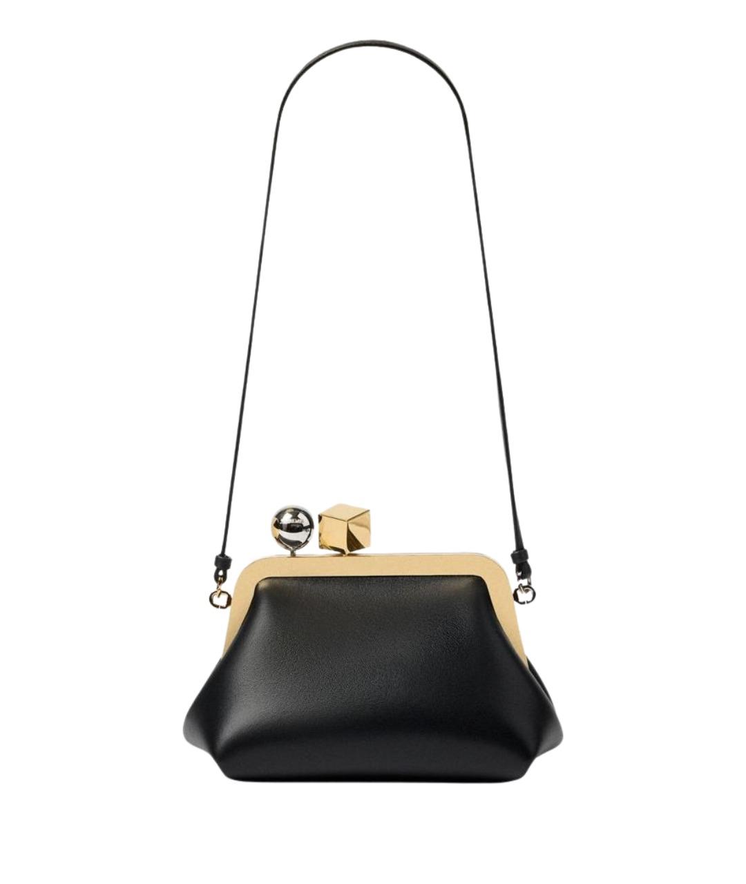 JACQUEMUS Черная кожаная сумка через плечо, фото 1