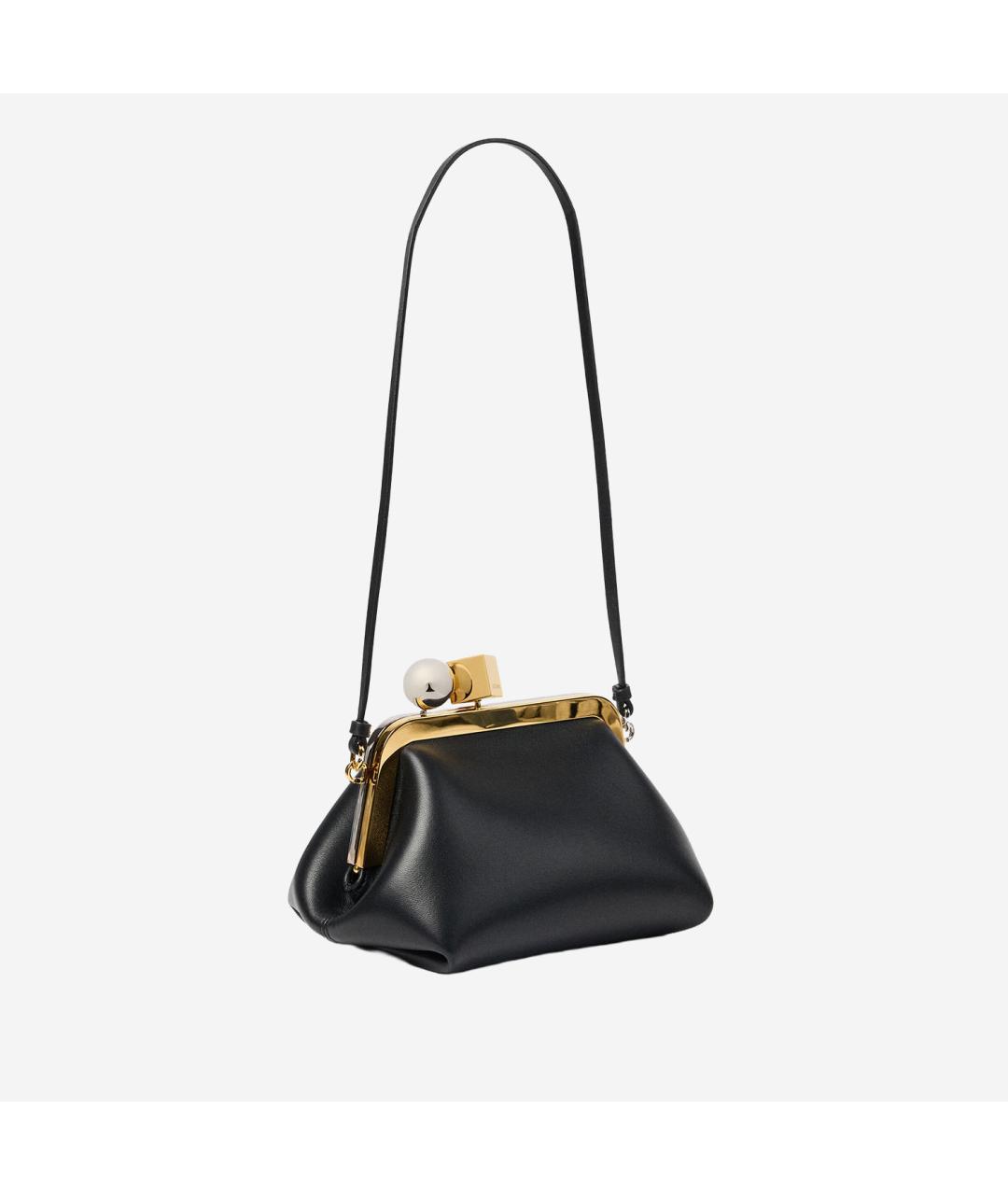 JACQUEMUS Черная кожаная сумка через плечо, фото 2