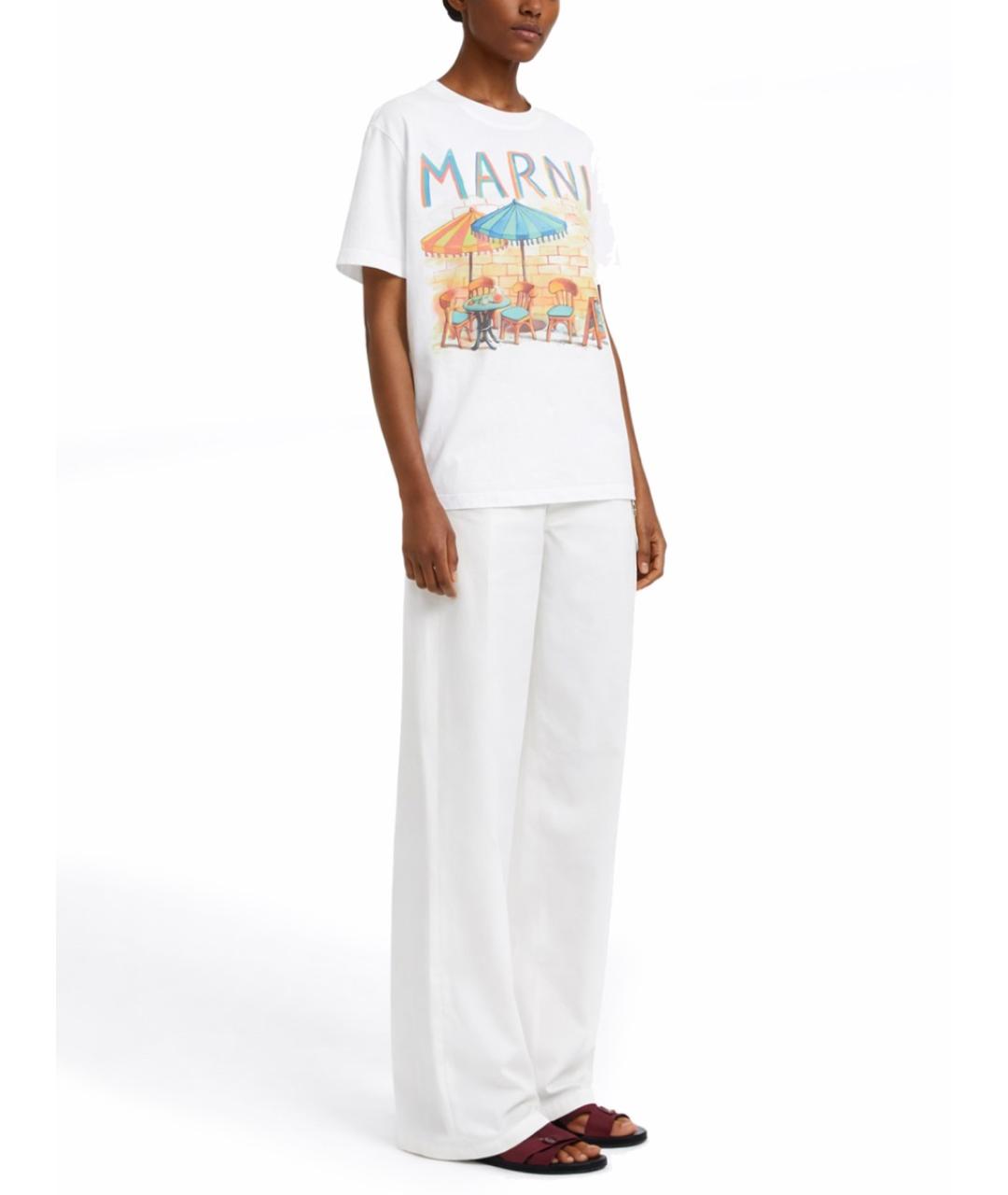 MARNI Белая хлопковая футболка, фото 2