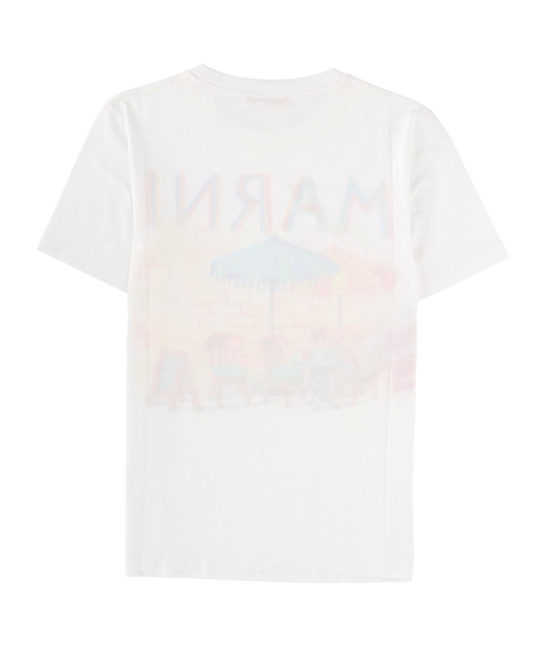 MARNI Белая хлопковая футболка, фото 3