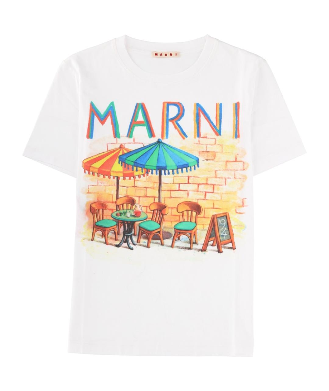 MARNI Белая хлопковая футболка, фото 1