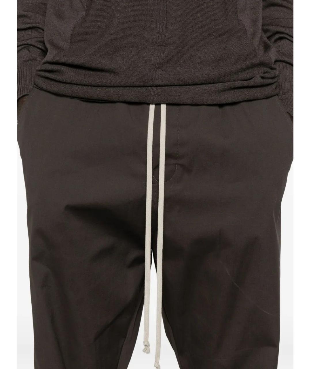 RICK OWENS Коричневые хлопковые повседневные брюки, фото 2