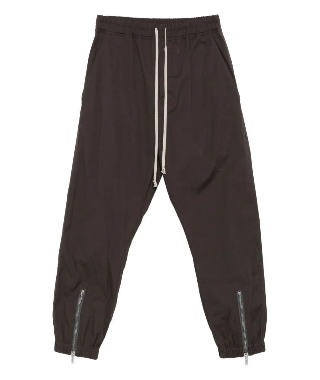 RICK OWENS Коричневые хлопковые повседневные брюки, фото 1