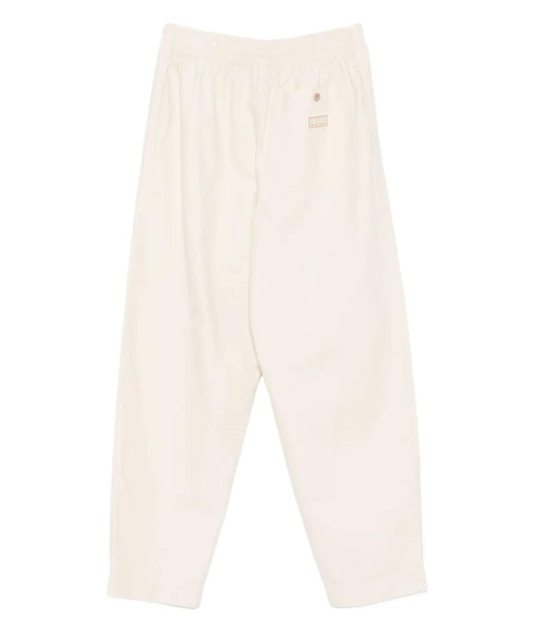 KENZO Белые хлопковые повседневные брюки, фото 2