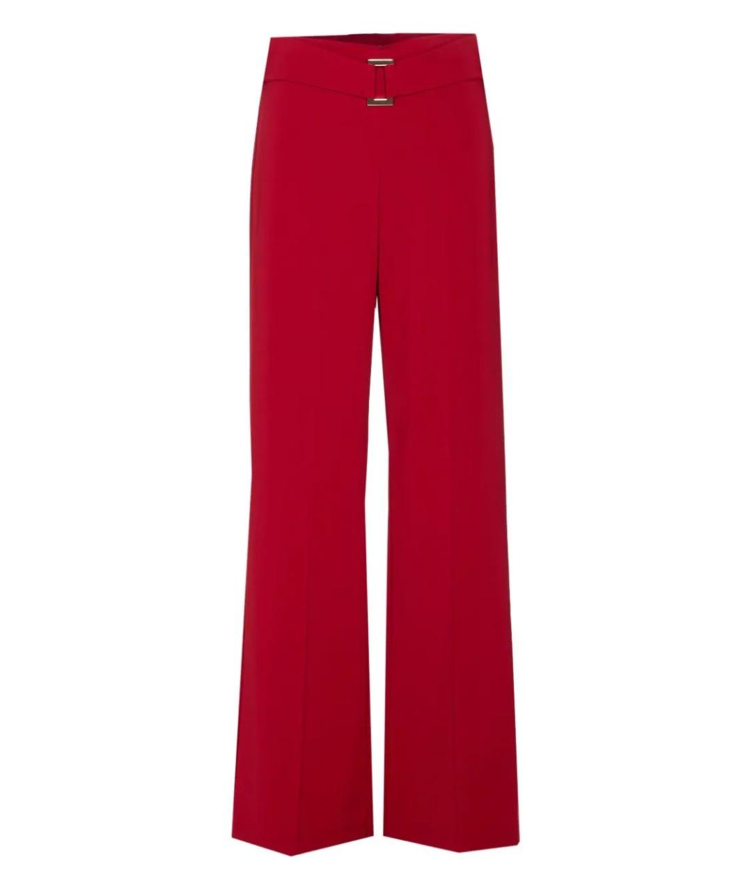 PATRIZIA PEPE Красные полиэстеровые прямые брюки, фото 1