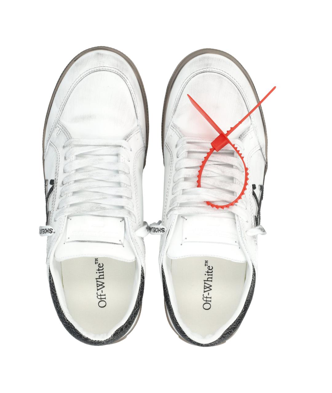 OFF-WHITE Белые кожаные низкие кроссовки / кеды, фото 2