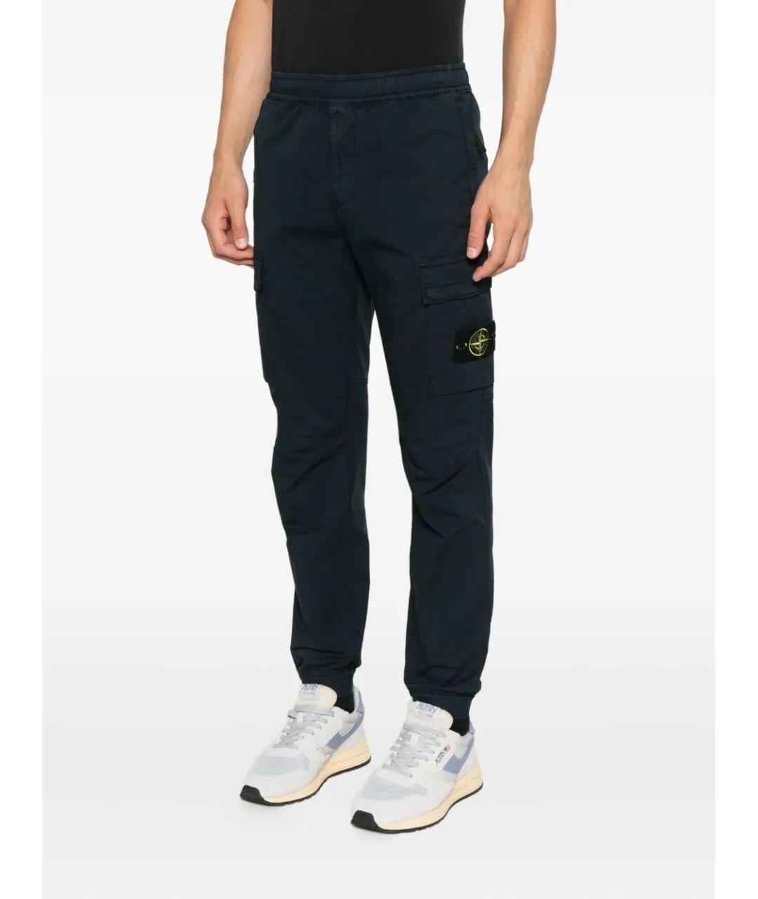 STONE ISLAND Синие хлопковые повседневные брюки, фото 5