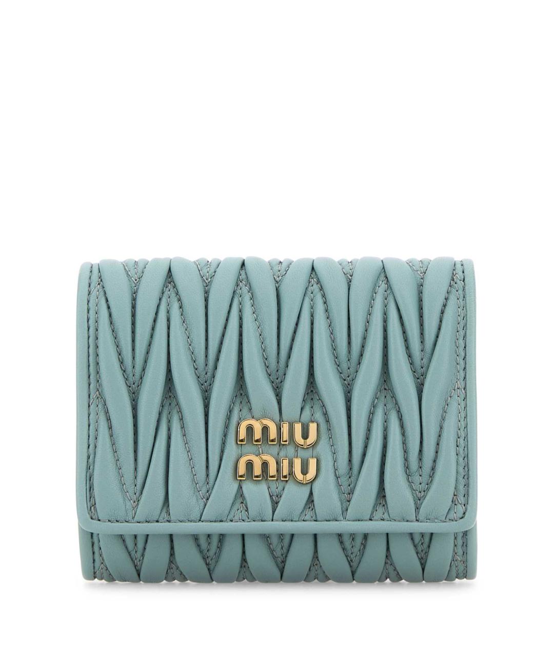 MIU MIU Голубой кожаный кошелек, фото 1