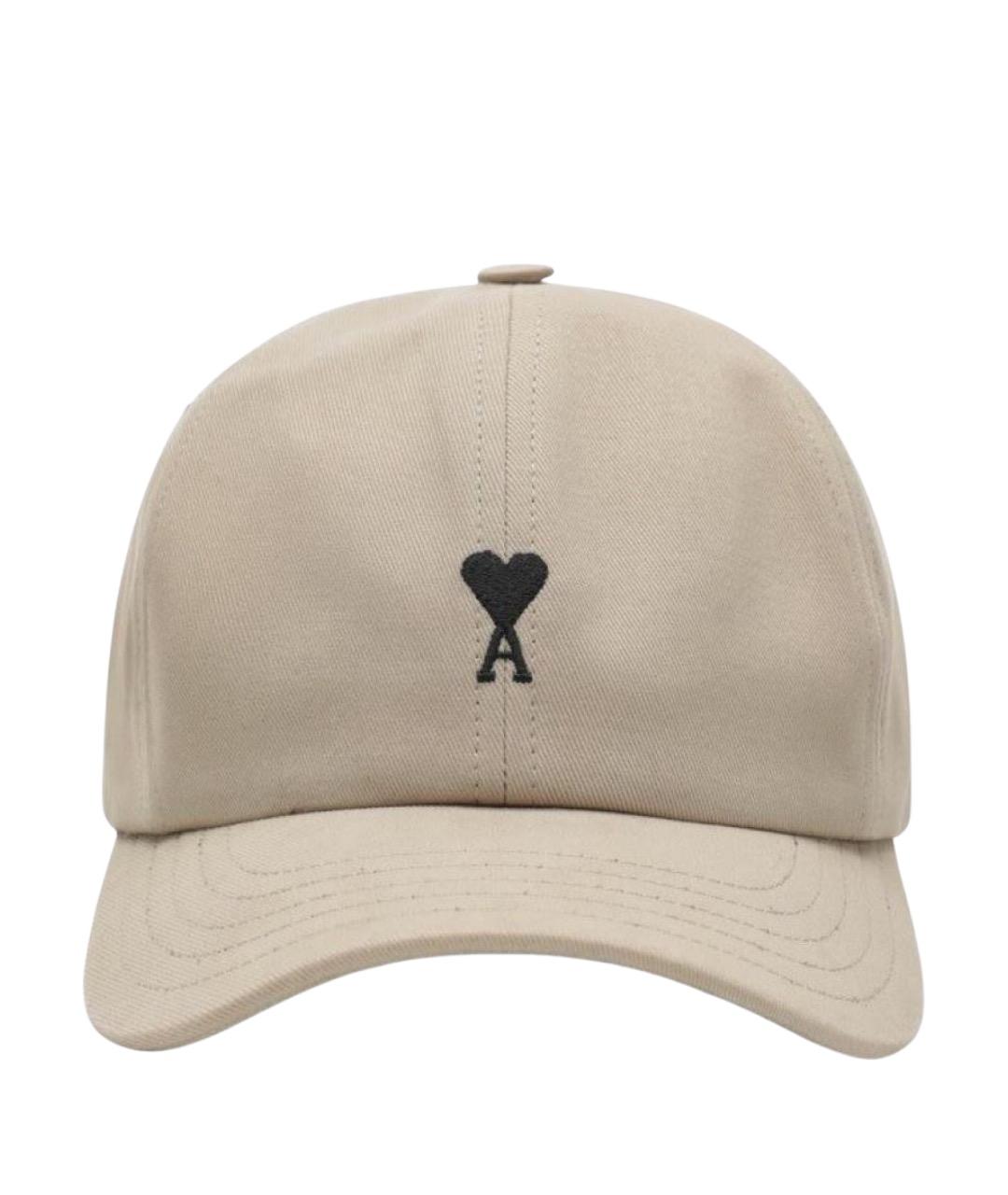 Ami Paris Бежевая хлопковая кепка/бейсболка, фото 1