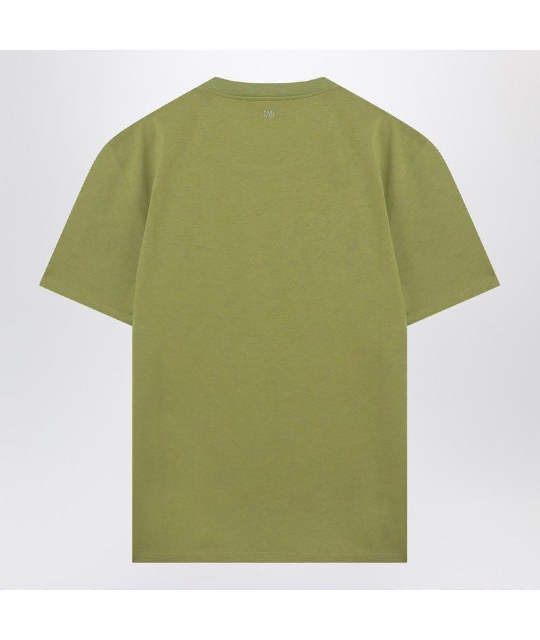 Ami Paris Зеленая хлопковая футболка, фото 2