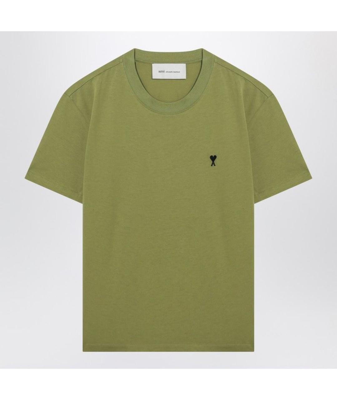 Ami Paris Зеленая хлопковая футболка, фото 3