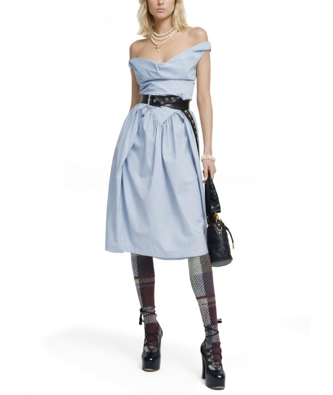 VIVIENNE WESTWOOD Голубое хлопковое вечернее платье, фото 2