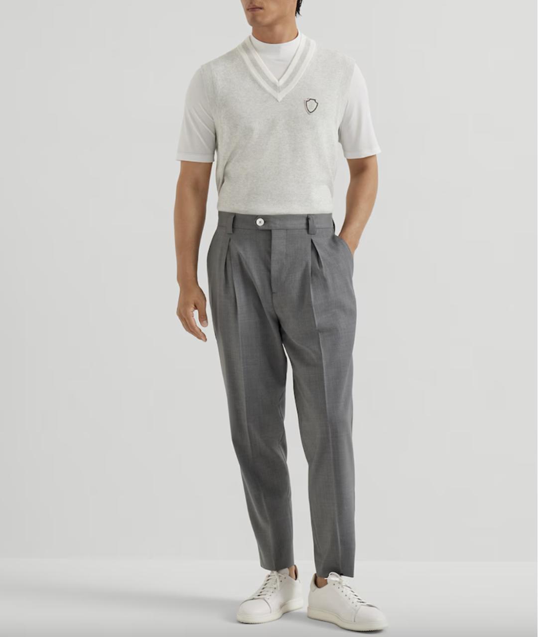 BRUNELLO CUCINELLI Серая хлопковая жилетка, фото 5