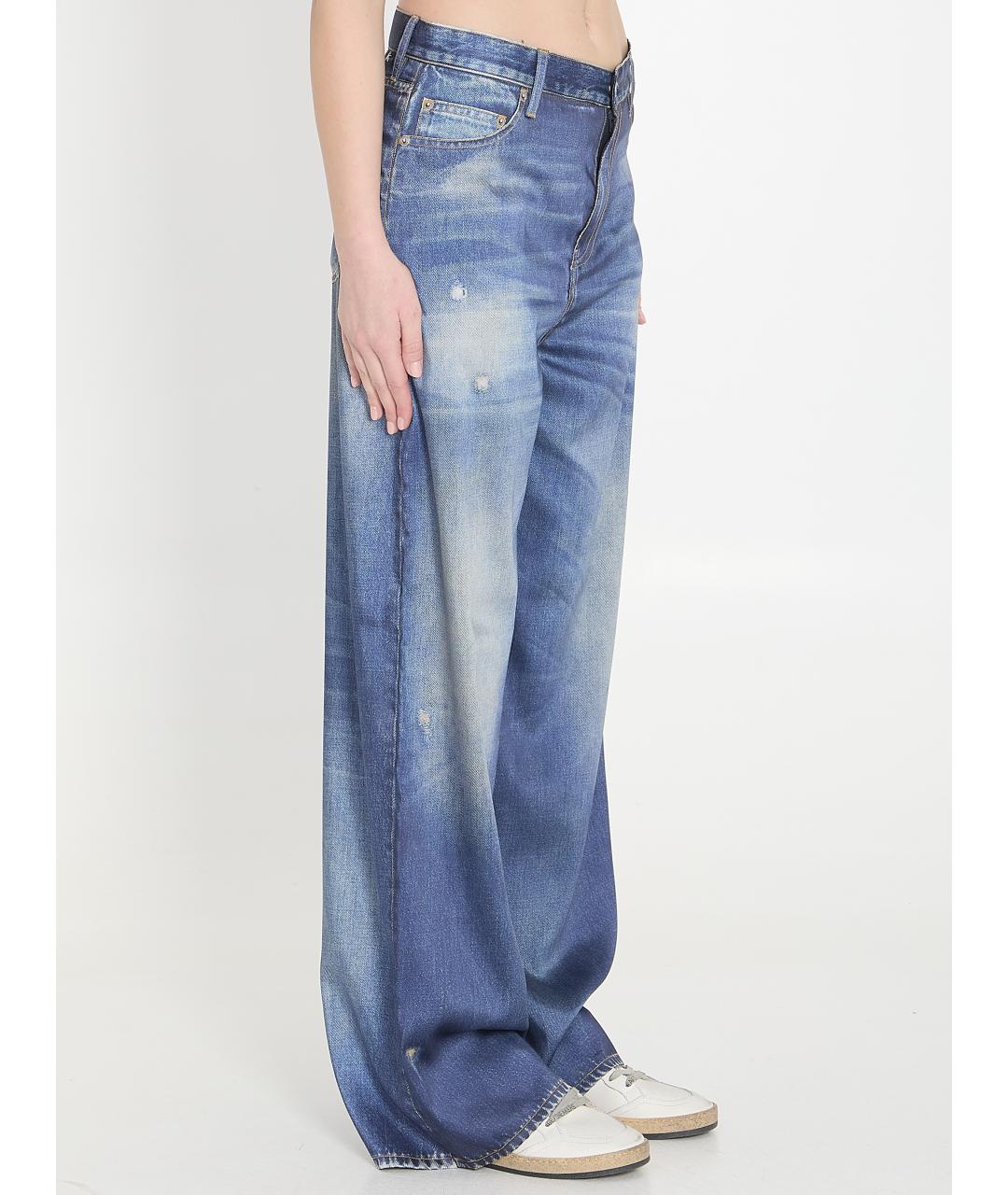 GOLDEN GOOSE DELUXE BRAND Синие полиэстеровые прямые брюки, фото 3