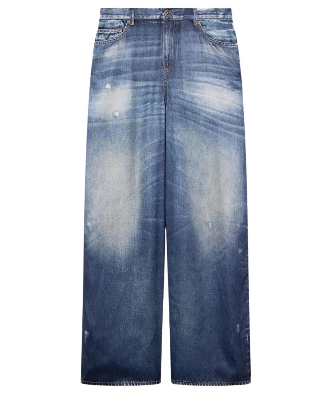 GOLDEN GOOSE DELUXE BRAND Синие полиэстеровые прямые брюки, фото 1