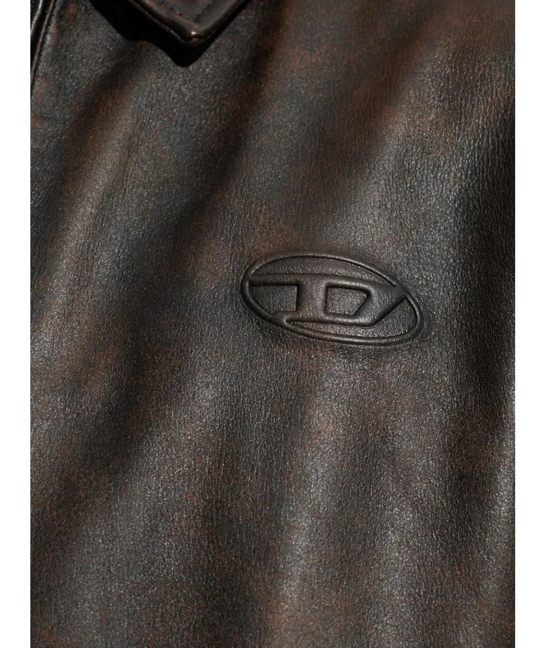 DIESEL Коричневая кожаная куртка, фото 5