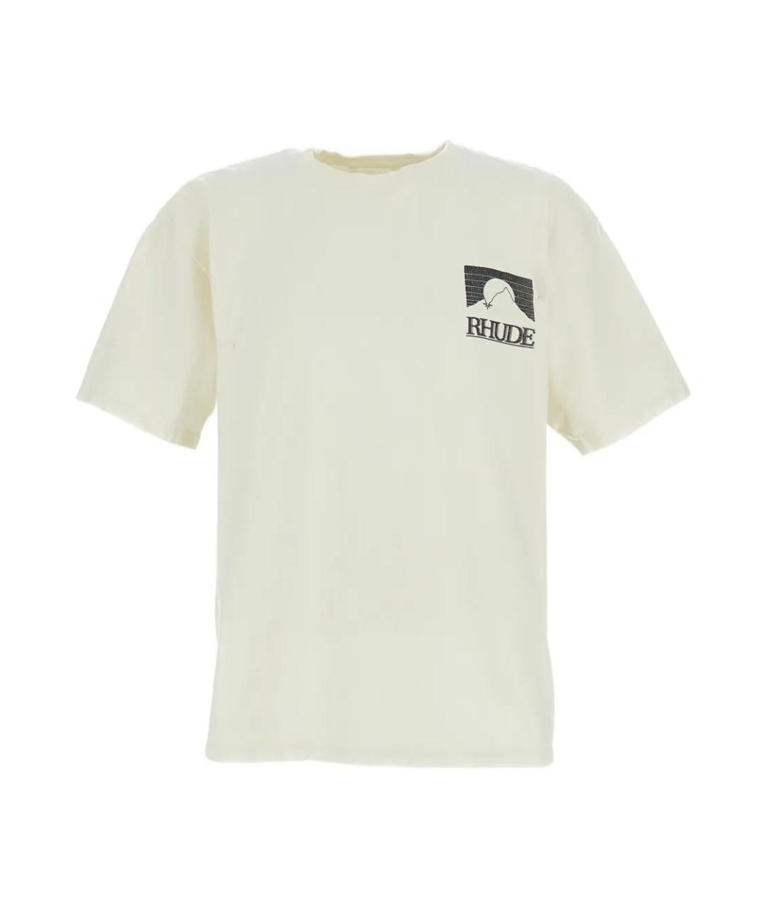 RHUDE Белая хлопковая футболка, фото 1