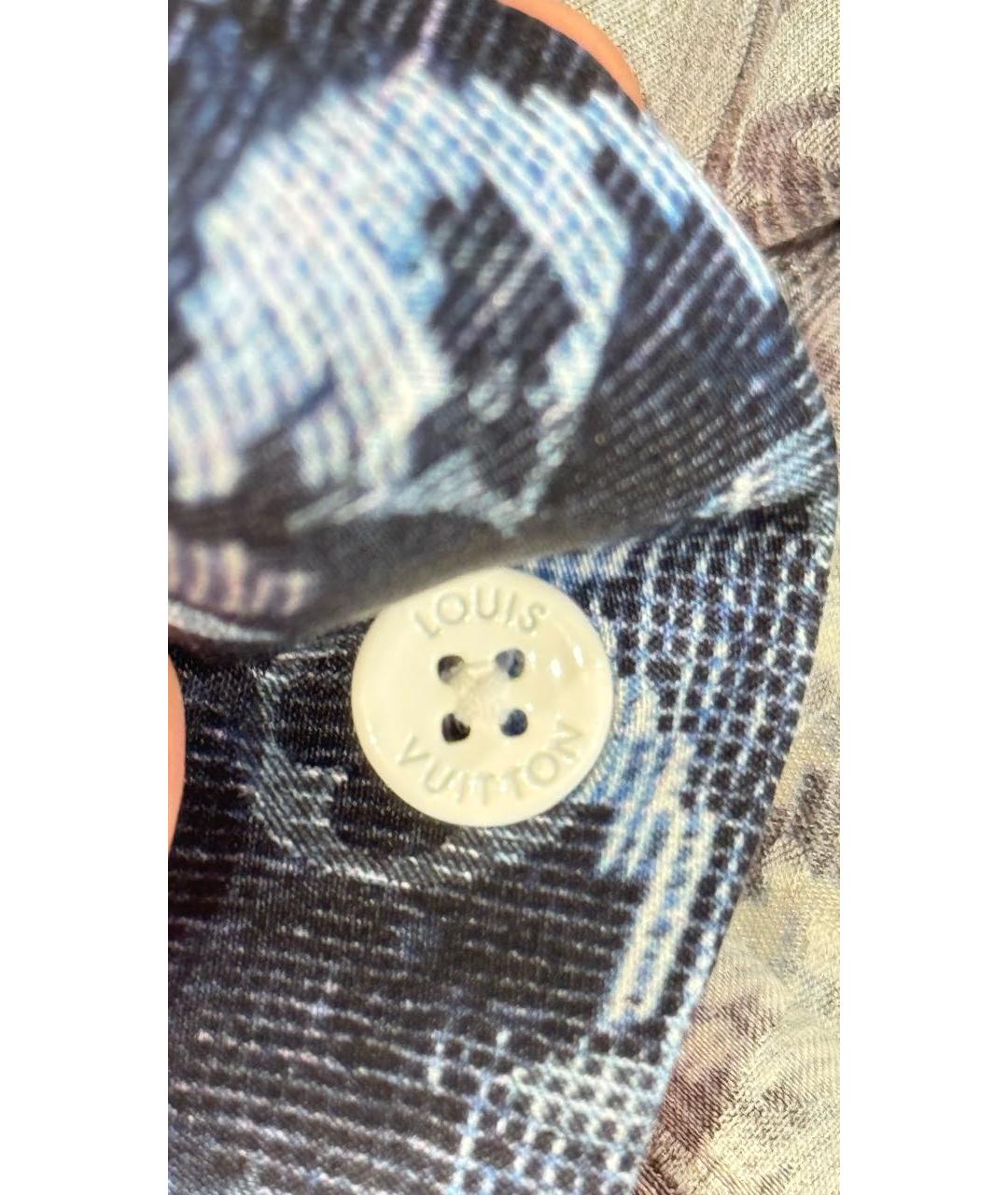 LOUIS VUITTON Голубая хлопковая кэжуал рубашка, фото 4
