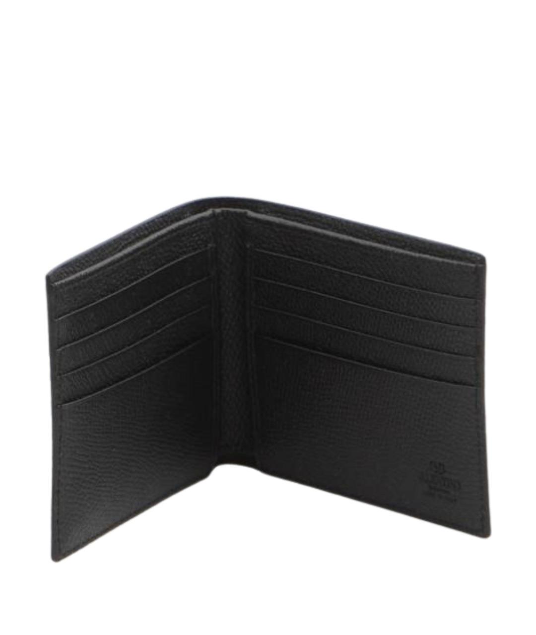 VALENTINO Черный кожаный кошелек, фото 2