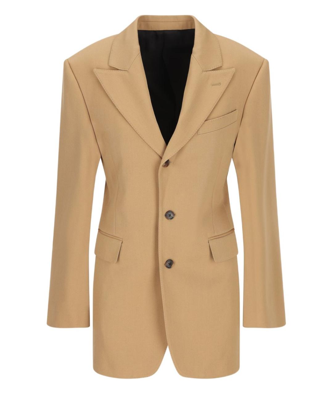 CELINE Бежевый шерстяной жакет/пиджак, фото 1