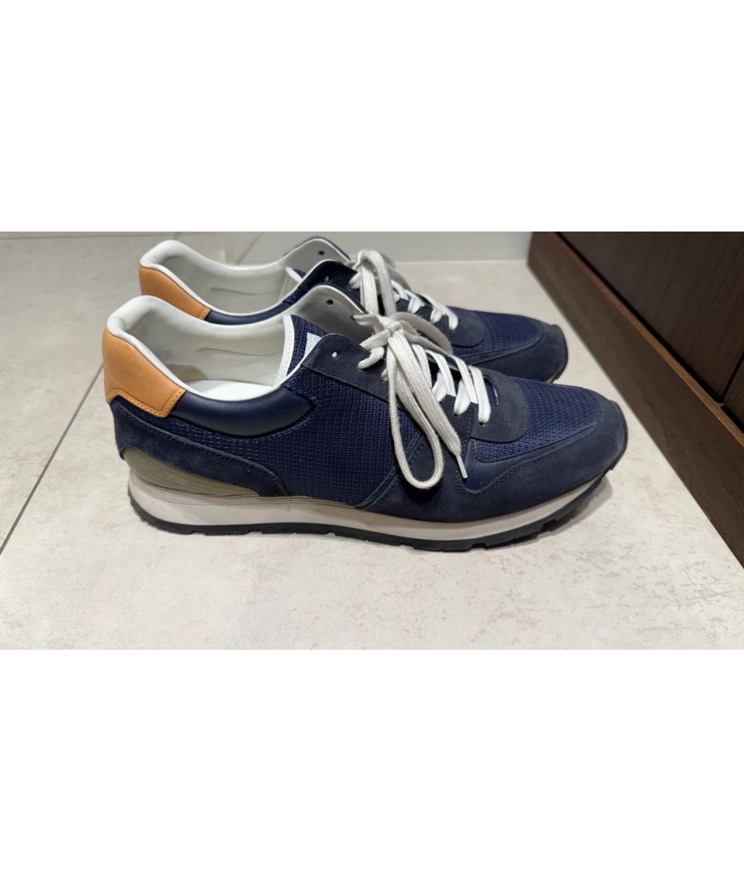 LOUIS VUITTON Синие замшевые низкие кроссовки / кеды, фото 9