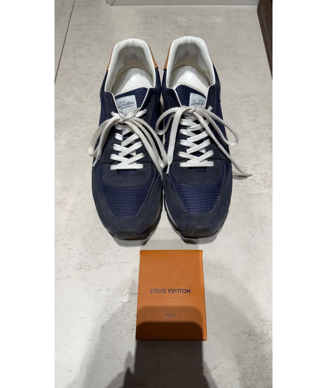 LOUIS VUITTON Синие замшевые низкие кроссовки / кеды, фото 2