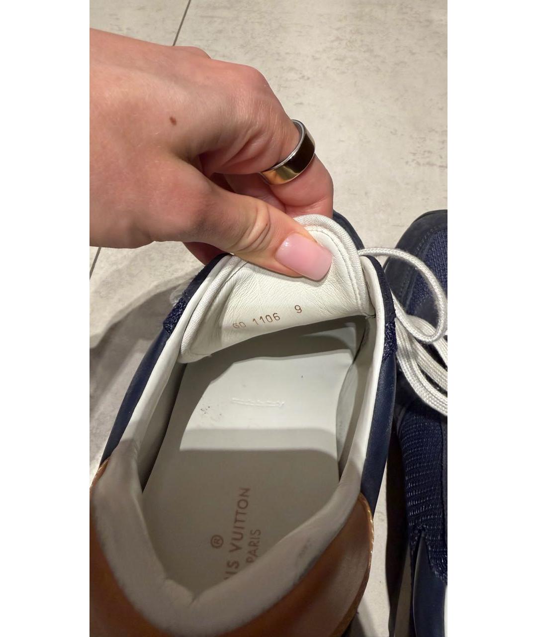 LOUIS VUITTON Синие замшевые низкие кроссовки / кеды, фото 7