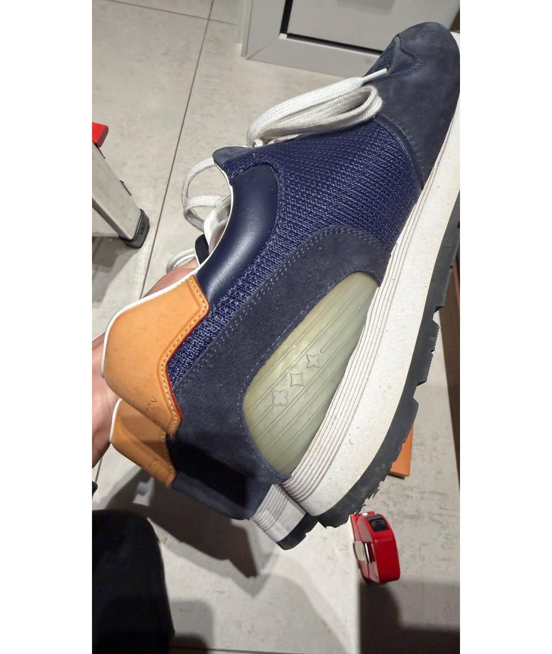 LOUIS VUITTON Синие замшевые низкие кроссовки / кеды, фото 5
