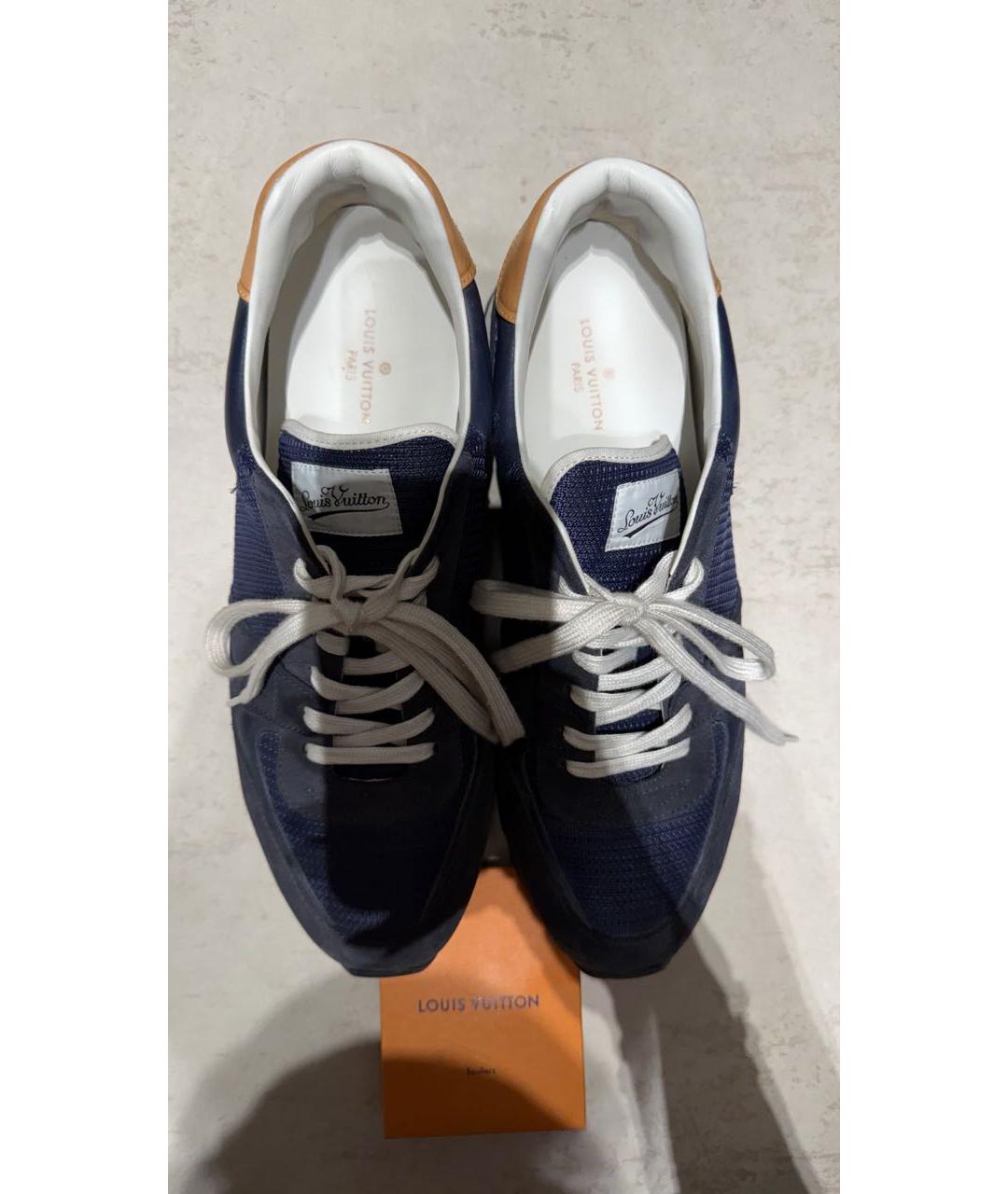 LOUIS VUITTON Синие замшевые низкие кроссовки / кеды, фото 3