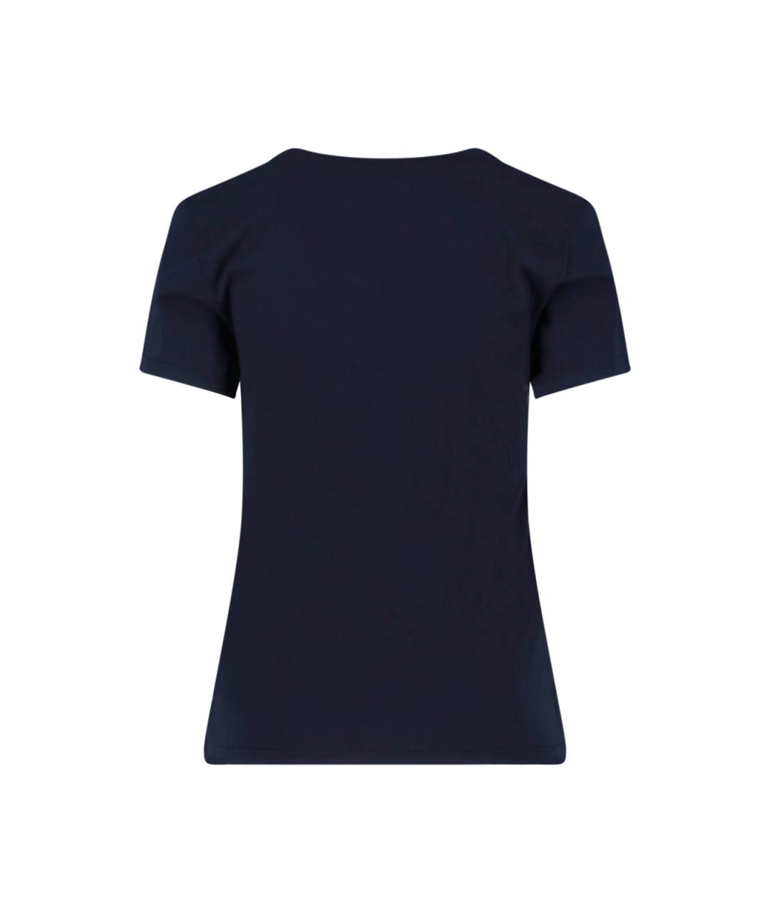 NILI LOTAN Синяя хлопковая футболка, фото 2