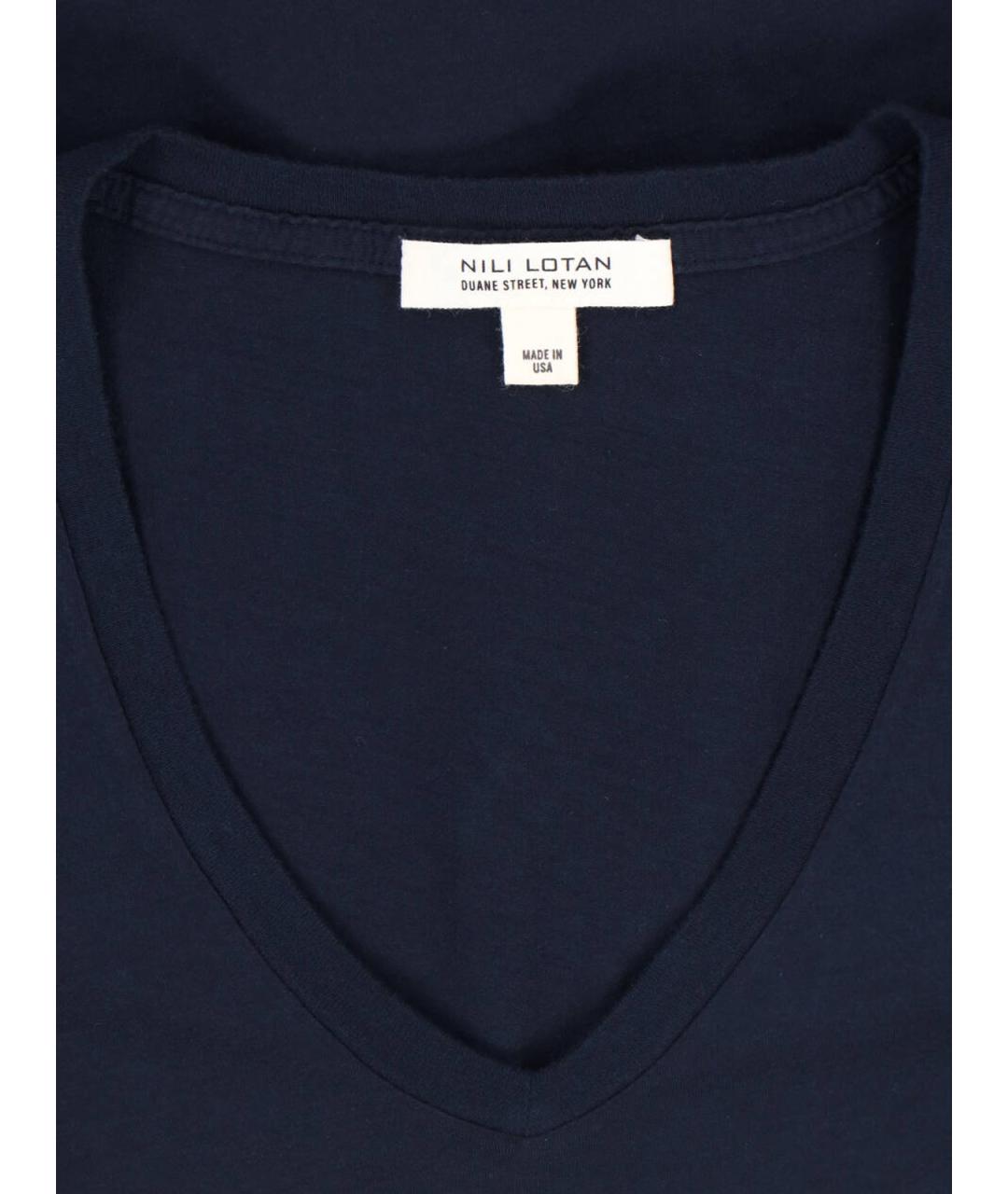 NILI LOTAN Синяя хлопковая футболка, фото 3