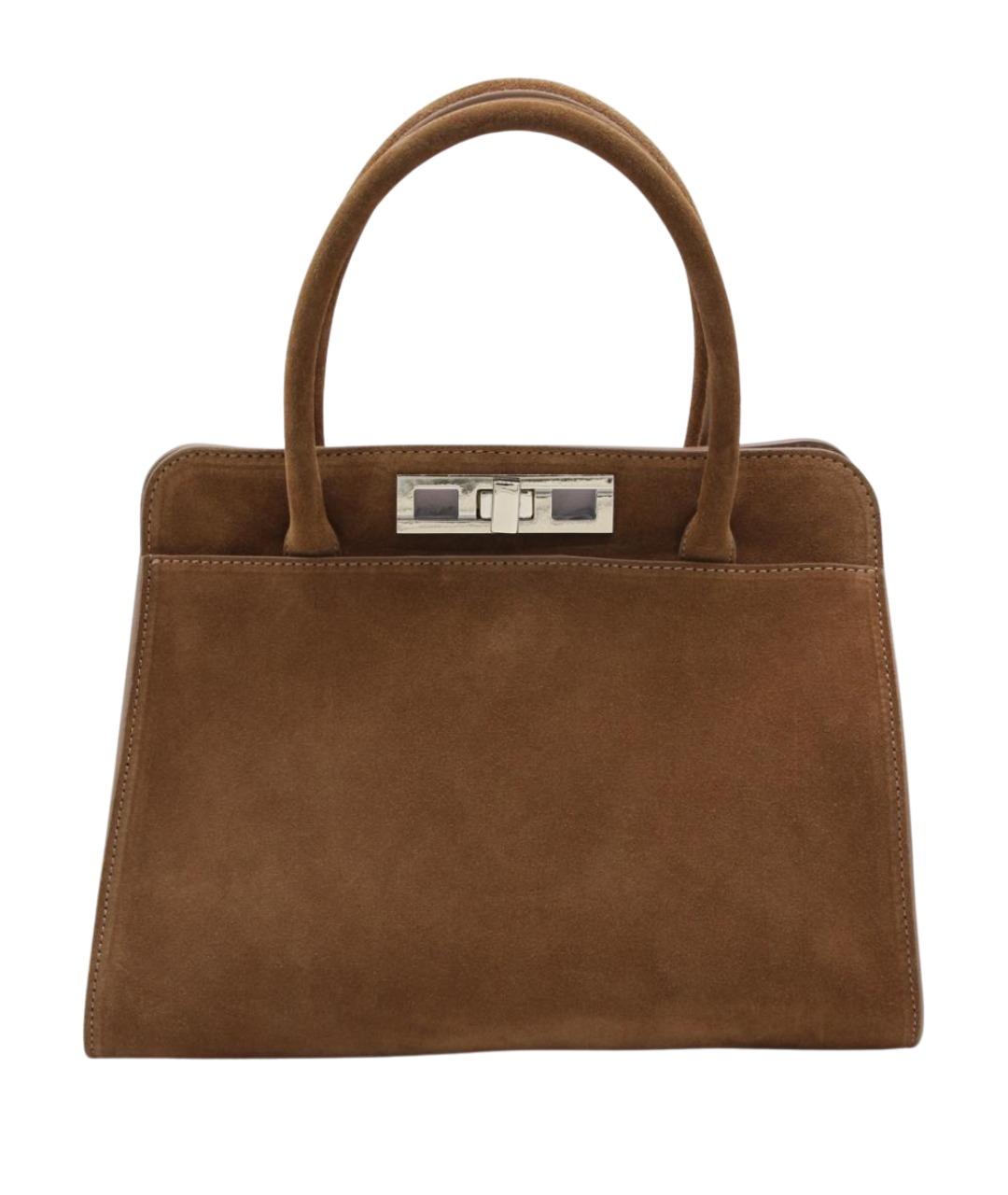 FABIANA FILIPPI Коричневая замшевая сумка тоут, фото 1