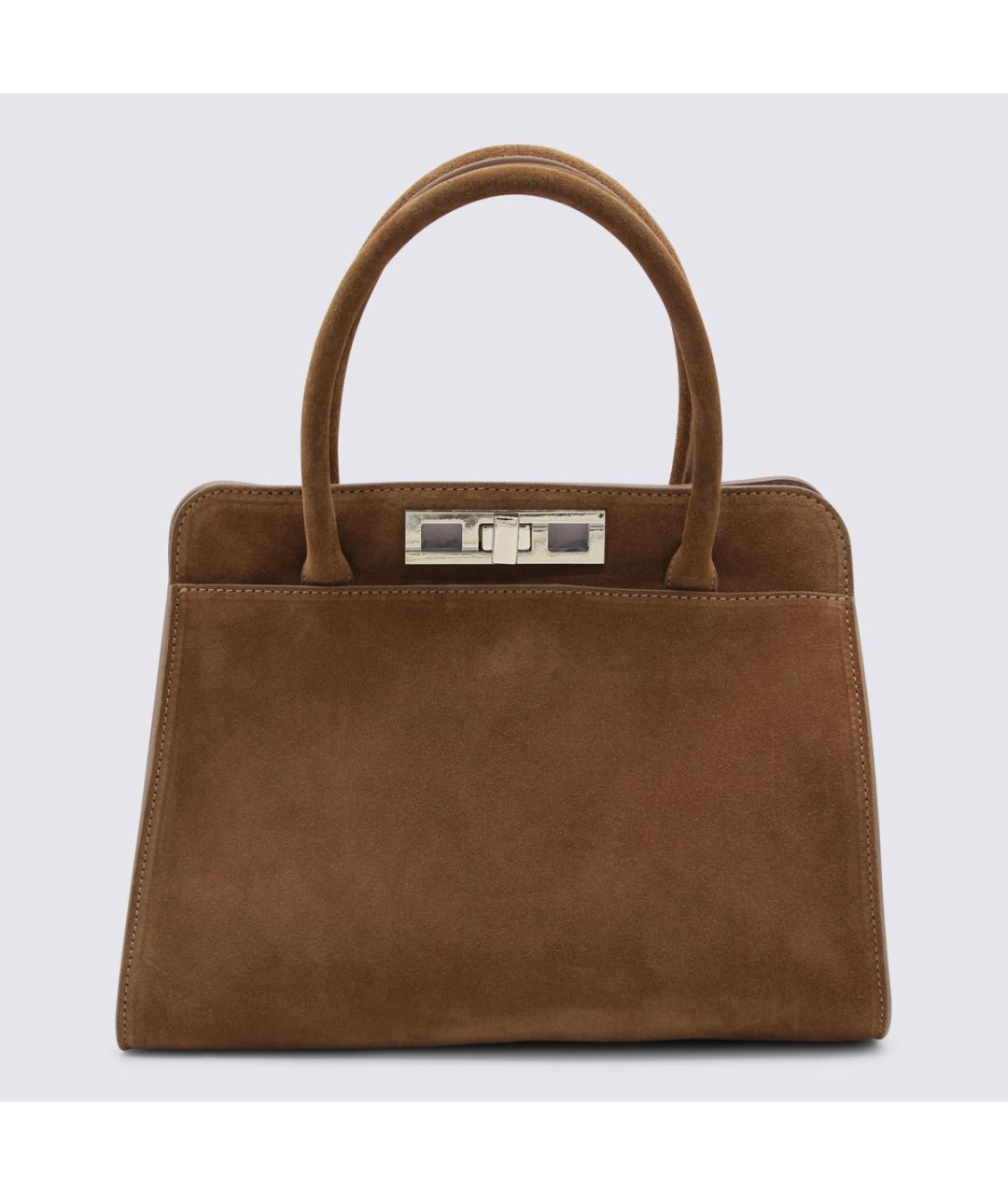FABIANA FILIPPI Коричневая замшевая сумка тоут, фото 5