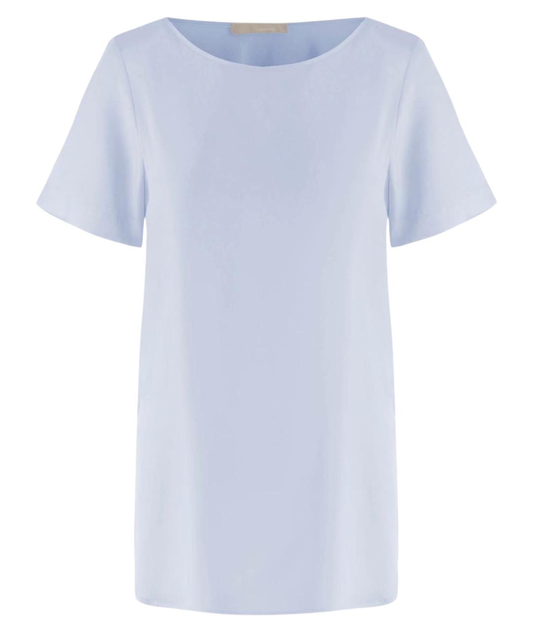 ALLUDE Голубая шелковая футболка, фото 1