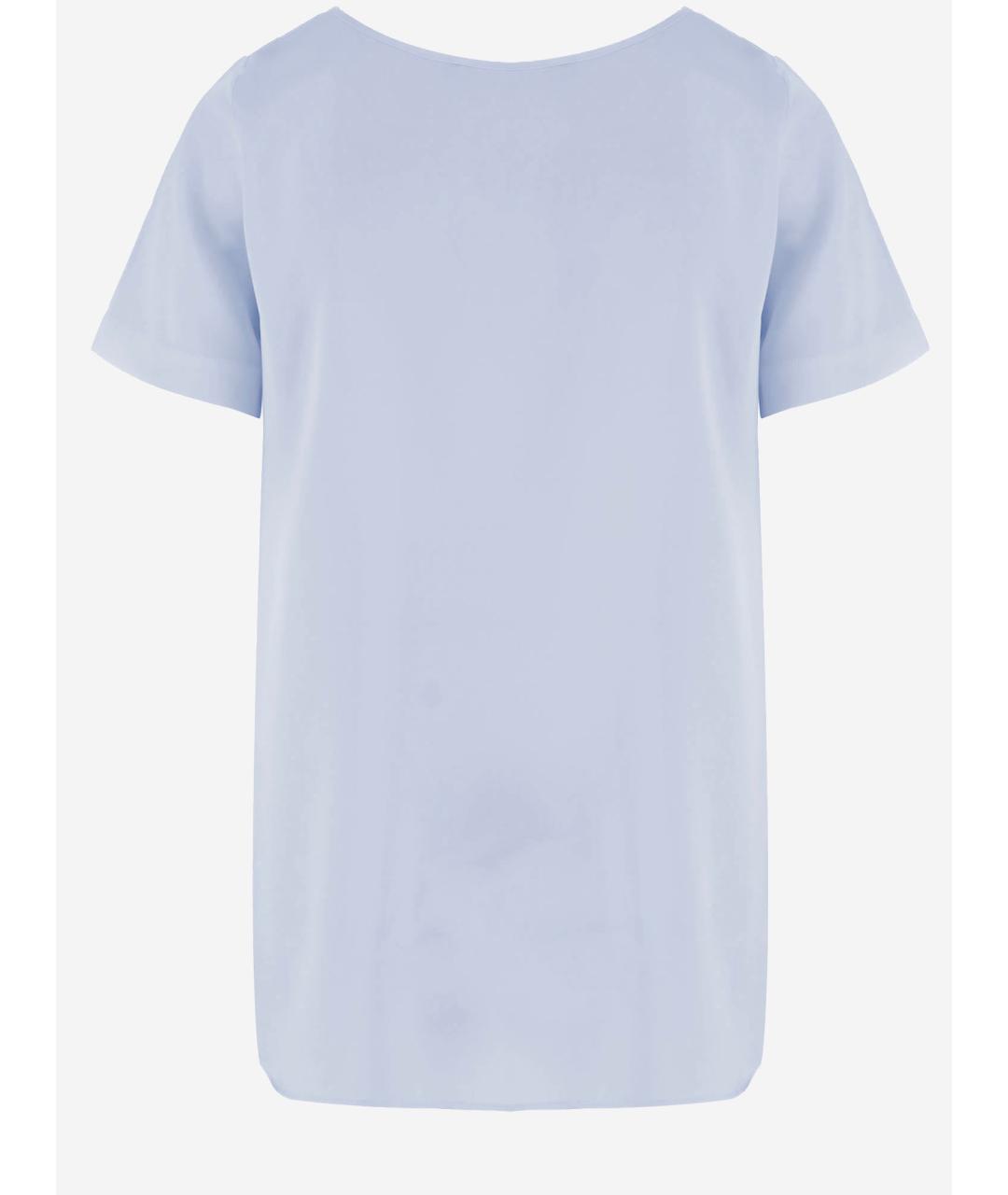 ALLUDE Голубая шелковая футболка, фото 2